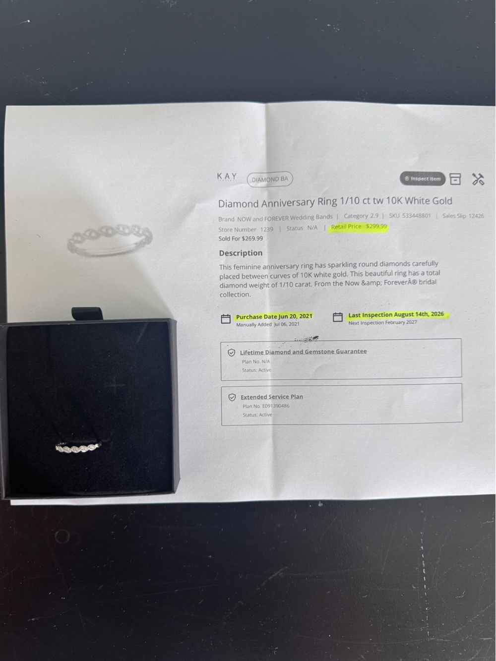 Kay Jewelers 10K White Gold Diamond Anniversary Band - White